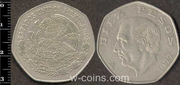 Монета Мексика 10 песо 1977