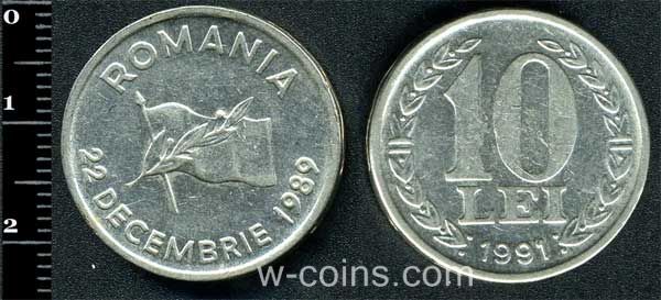 Монета Румунія 10 лей 1991