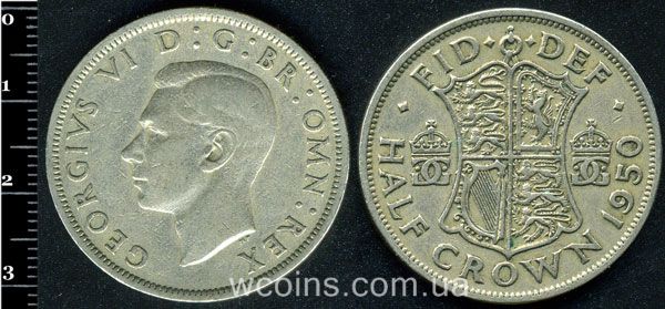 Coin United Kingdom 1/2 krone 1950
