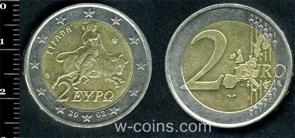 Монета Греція 2 євро 2002