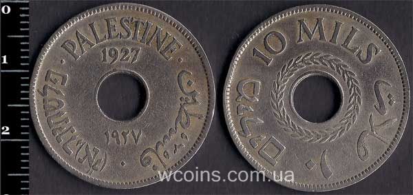 Монета Палестина 10 мілс 1927