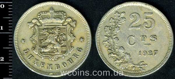 Монета Люксембург 25 сантимів 1927