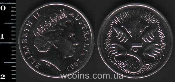Монета Австралія 5 центів 2003
