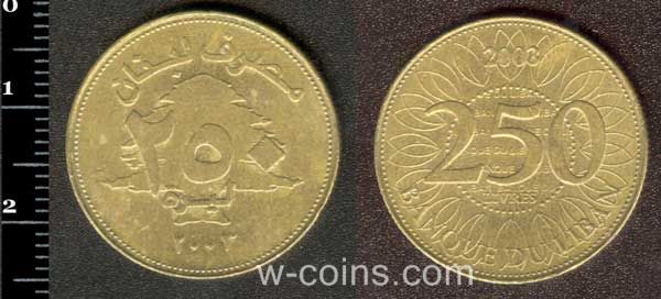 Монета Ліван 250 фунтів 2003