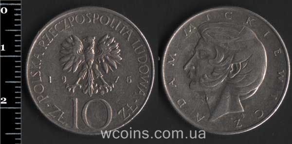 Монета Польща 10 злотих 1976