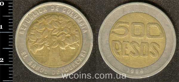 Монета Колумбія 500 песо 1994