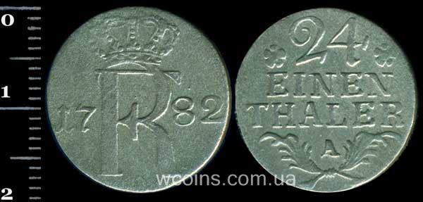 Монета Пруссія 1/24 талера 1782