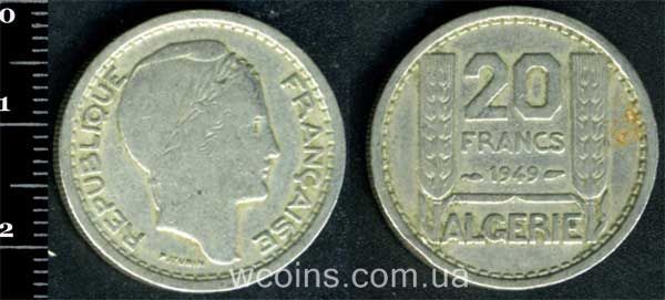 Монета Алжир 20 франків 1949