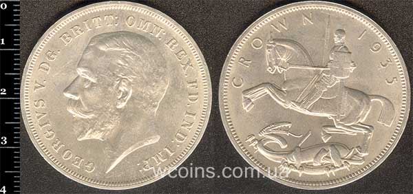 Монета Великобританія 1 крона 1935