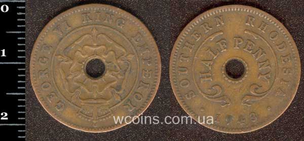 Монета Зімбабве 1/2 пенні 1943