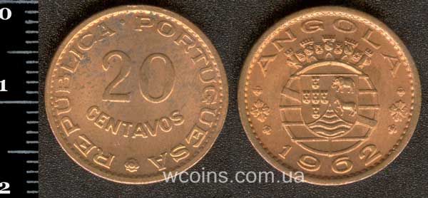 Монета Ангола 20 сентаво 1962