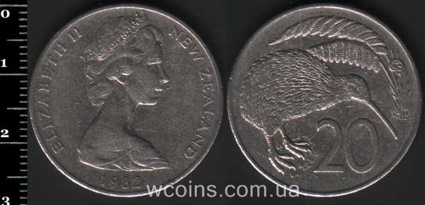 Coin New Zealand 20 cents 1982