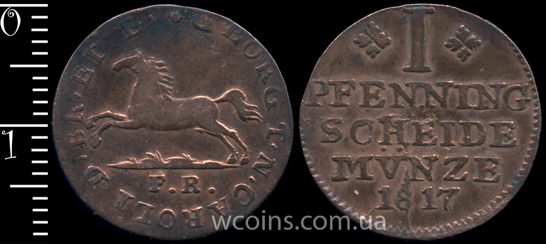 Coin Brunswick-Wolfenbuttel 1 pfennig 1817