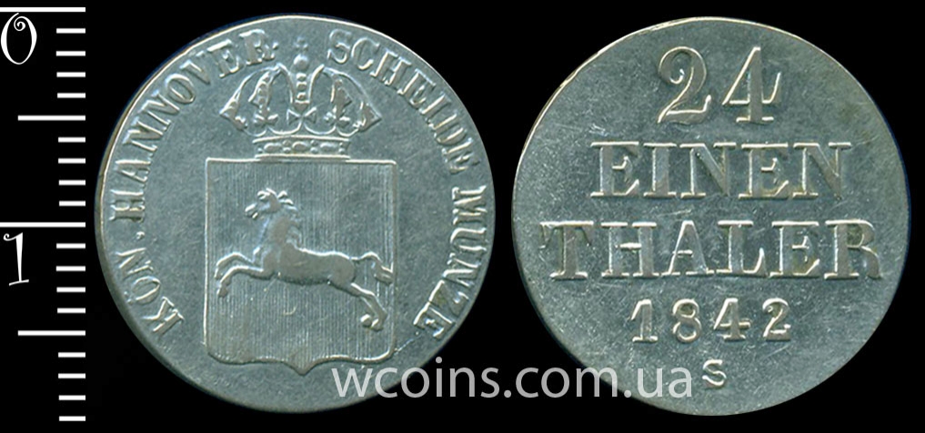 Монета Ганновер 1/12 талера 1842 S