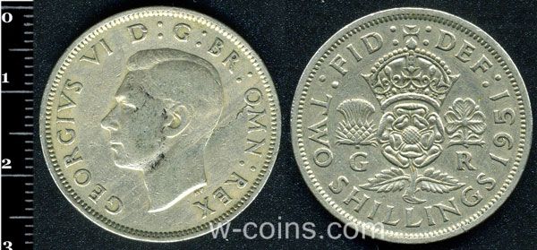 Монета Великобританія 2 шилінга 1951