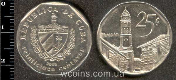 Монета Куба 25 сентаво 2003