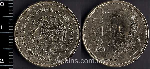 Coin Mexico 20 peso 1989