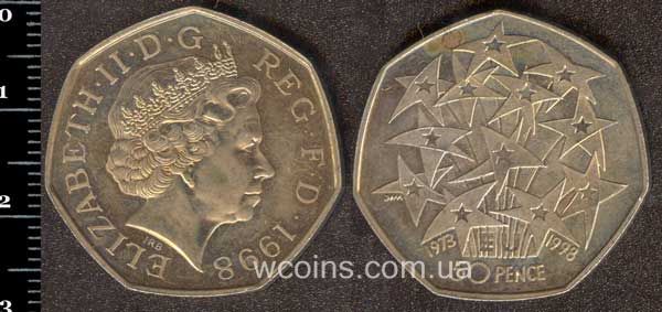 Монета Великобританія 50 пенсів 1998