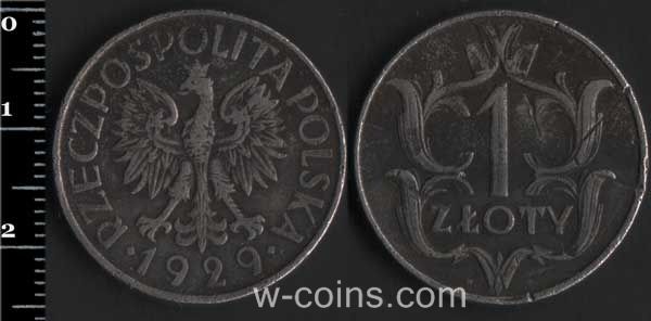Монета Польща 1 злотий 1929