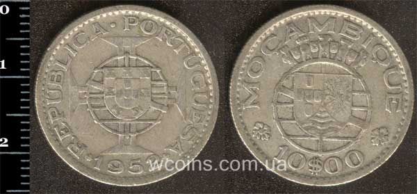 Coin Mozambique 10 escudos 1952