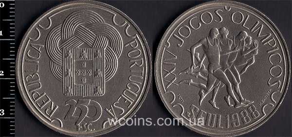 Монета Портуґалія 250 ескудо 1988