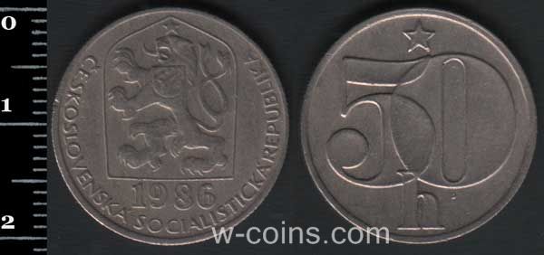 Монета Чехословаччина 50 геллерів 1987