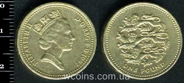 Монета Великобританія 1 фунт 1997