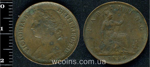 Монета Великобританія фартинг 1886