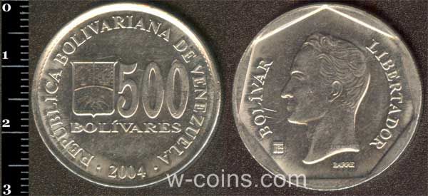Монета Венесуела 500 боліварів 2004