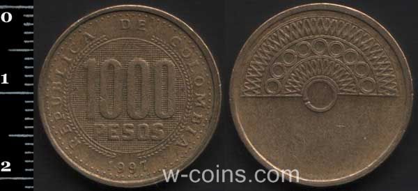 Монета Колумбія 1000 песо 1997