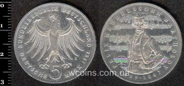 Монета Німеччина 5 марок 1984