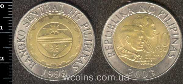 Монета Філіппіни 10 пісо 2003