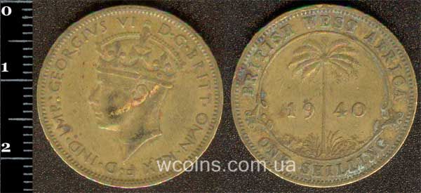 Монета Британська Західна Африка 1 шилінг 1940