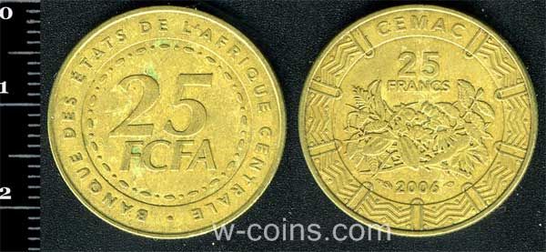 Coin Central African Republic 25 francs 2006
