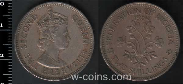 Coin Nigeria 2 shillings 1959