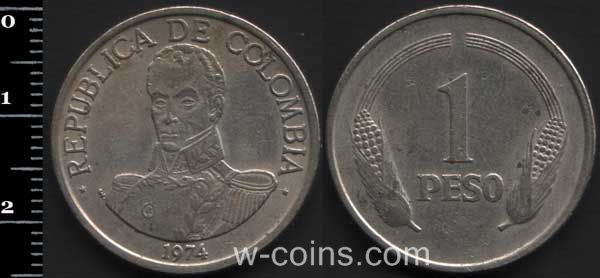 Монета Колумбія 1 песо 1974