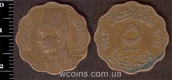 Монета Єгипет 5 мільємів 1943
