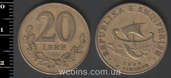Монета Албанія 20 лек 2000