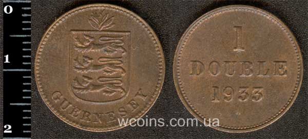 Монета Ґернсі 1 дубль 1933