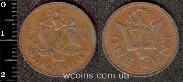 Монета Барбадос 1 цент 1976