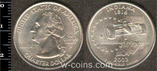 Coin USA 25 cents 2002 Indiana