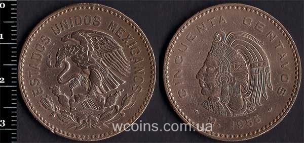 Монета Мексика 50 сентаво 1955