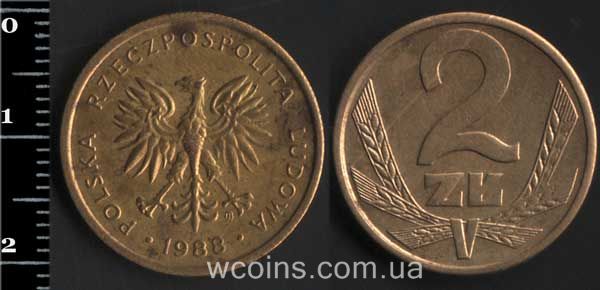 Монета Польща 2 злотих 1988