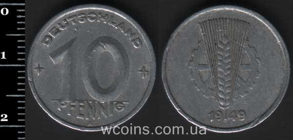 Монета Німеччина 10 пфенігів 1949