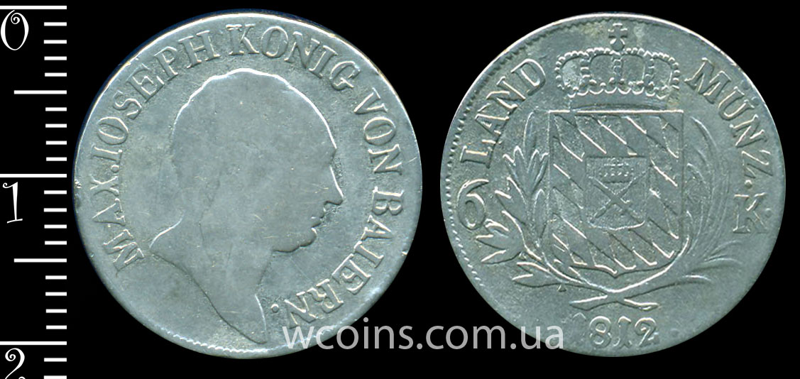 Монета Баварія 6 крейцерів 1812
