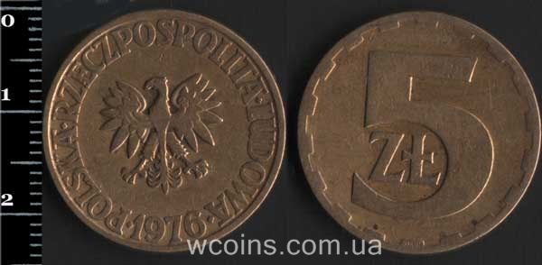 Монета Польща 5 злотих 1976