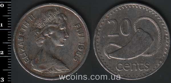 Монета Фіджі 20 центів 1985