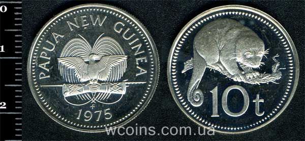 Монета Папуа-Нова Гвінея 10 тоа 1975