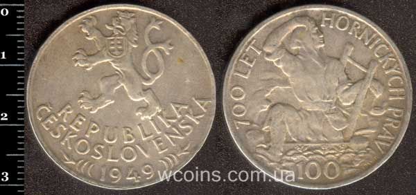 Монета Чехословаччина 100 крон 1949
