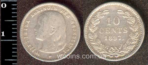 Монета Нідерланди 10 центів 1897